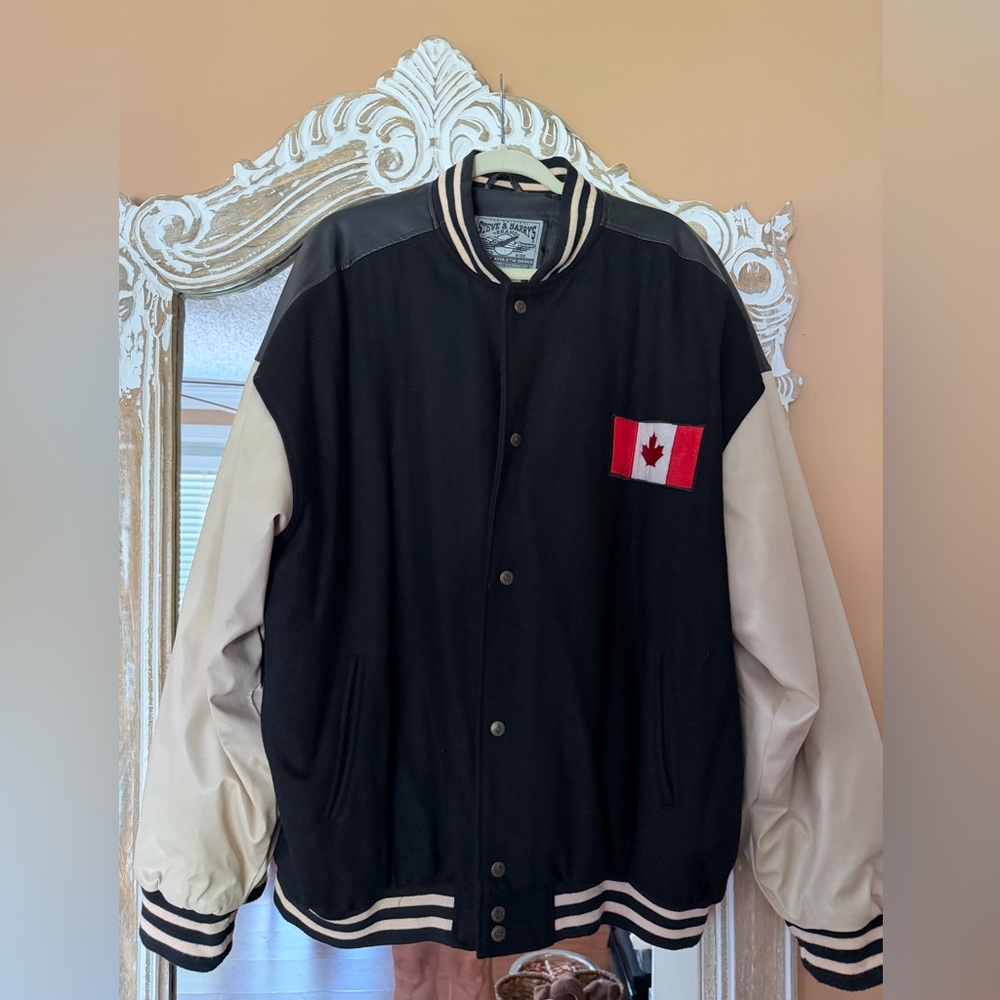 Steve and Barry’s Brand Quality Athletic Goods Canada faux leather jacket.
